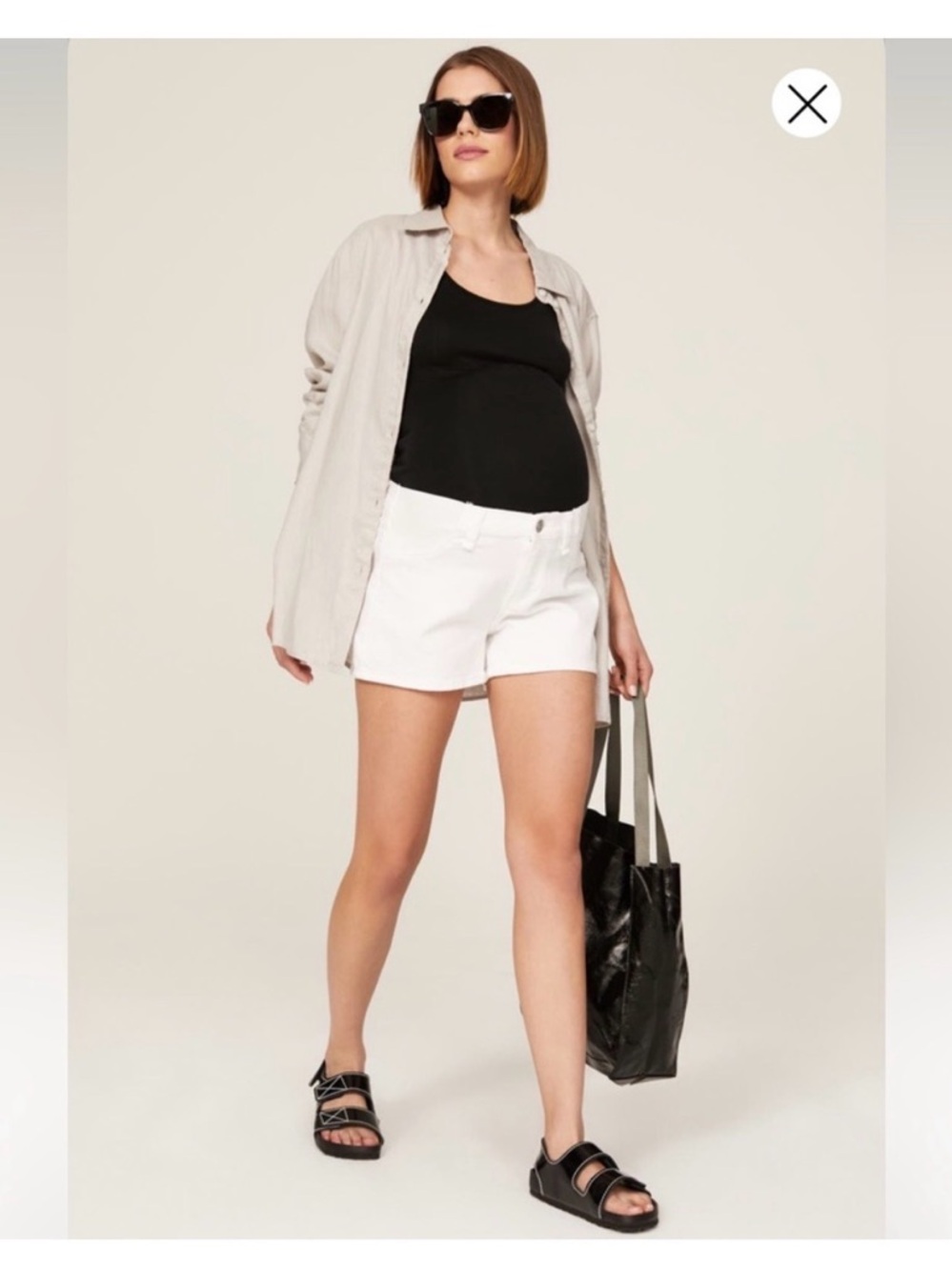 Hudson Jeans White Maternity Denim Shorts